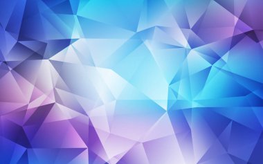 Açık pembe, mavi vektör parlayan üçgen düzeni.