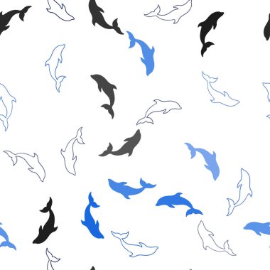 Yunuslar ile Lacivert vektör sorunsuz arka plan.