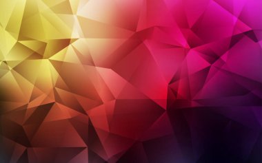 Koyu pembe, sarı vektör degrade üçgenler şablonu.