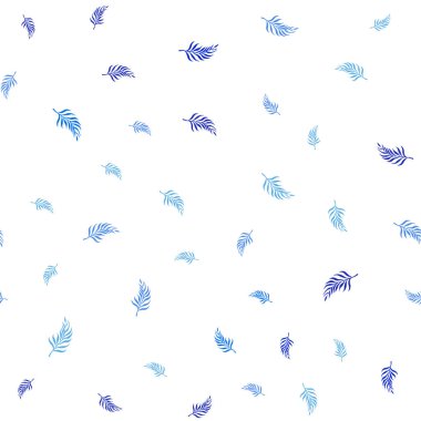 Açık Mavi, Sarı vektör yapraklar ile kesintisiz soyut zemin.