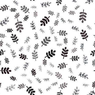 Yaprakları, dalları ile Koyu Kırmızı vektör sorunsuz doodle şablonu.