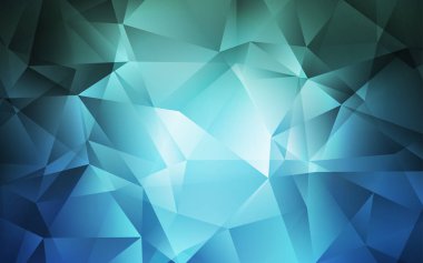 Açık Mavi, Yeşil vektör üçgen mozaik şablon.