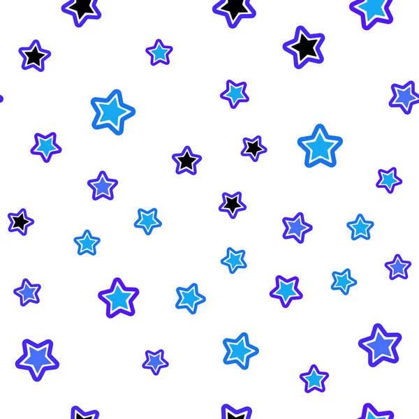 ライトピンク、ブルーベクトル美しい星とシームレスなテクスチャ. — ストックベクタ