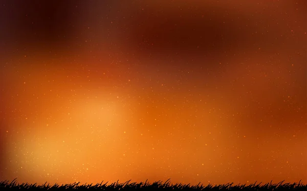 Modello vettoriale arancione scuro con stelle del cielo notturno . — Vettoriale Stock