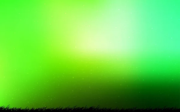 Patrón vectorial verde claro con estrellas del cielo nocturno . — Archivo Imágenes Vectoriales