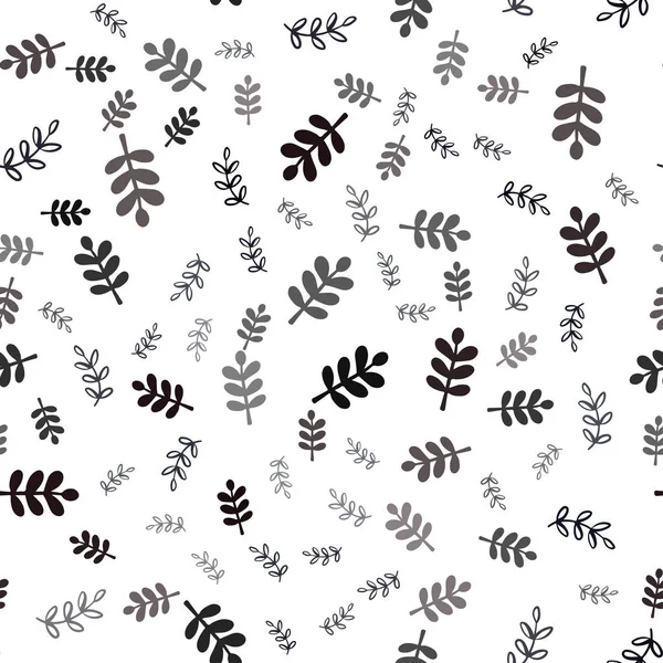 Yaprakları, dalları ile Koyu Kırmızı vektör sorunsuz doodle şablonu.