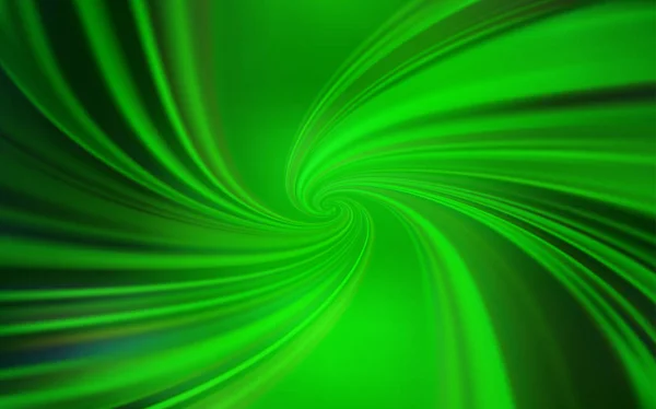 Textura vectorial verde claro con líneas curvas . — Vector de stock