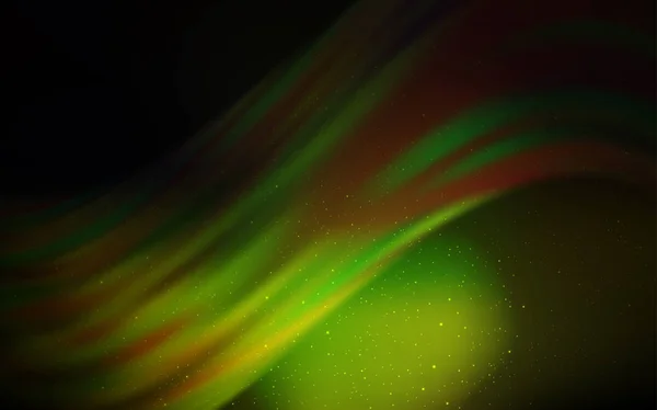 天文星を持つ濃い緑、黄色のベクトルの背景. — ストックベクタ