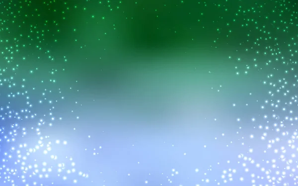 Jasnoniebieski, zielony szablon wektorowy z gwiazdkami kosmiczną. — Wektor stockowy
