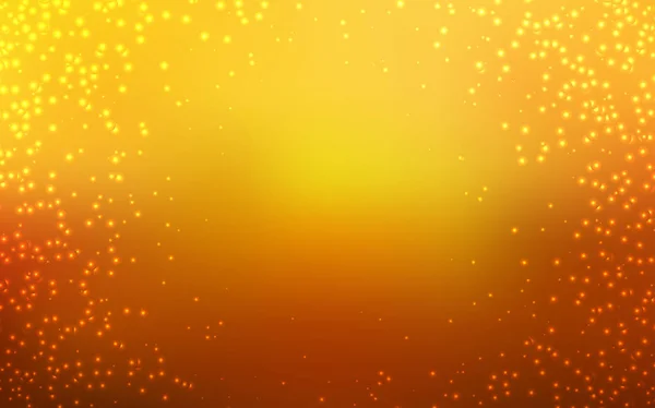 Modello vettoriale arancione chiaro con stelle del cielo notturno . — Vettoriale Stock