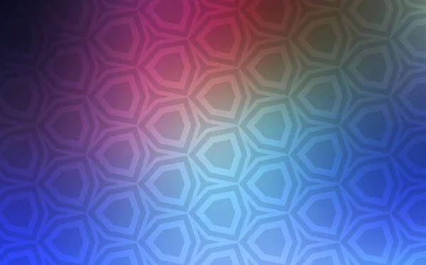 Donkerroze, blauw vector patroon met kleurrijke zeshoeken. — Stockvector