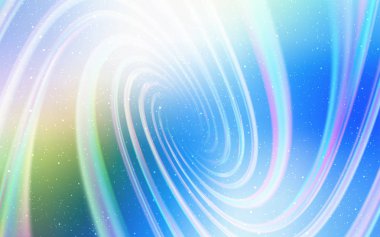 Açık mavi, astronomik yıldızlar ile yeşil vektör arka plan.