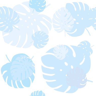 Yapraklarla açık Mavi vektör sorunsuz soyut arka plan.