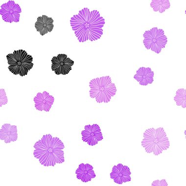 Açık Pembe, Mavi vektör dikişsiz zarif duvar kağıdı çiçekli.