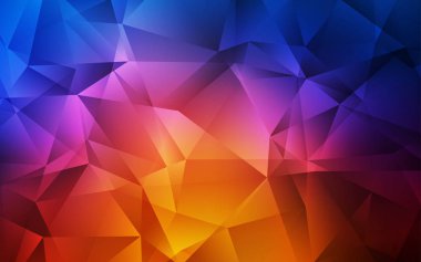 Açık mavi, kırmızı vektör degrade üçgenler deseni.