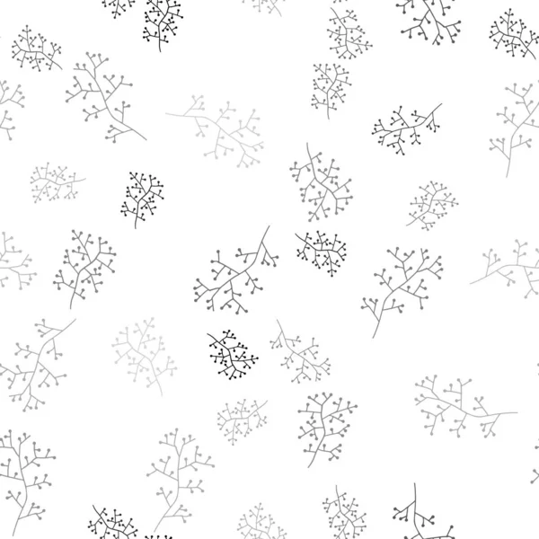 Vecteur gris clair motif élégant sans couture avec des branches . — Image vectorielle