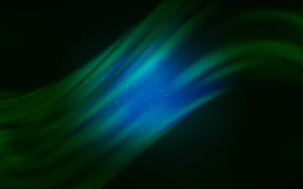 Donker groene vector lay-out met kosmische sterren. — Stockvector