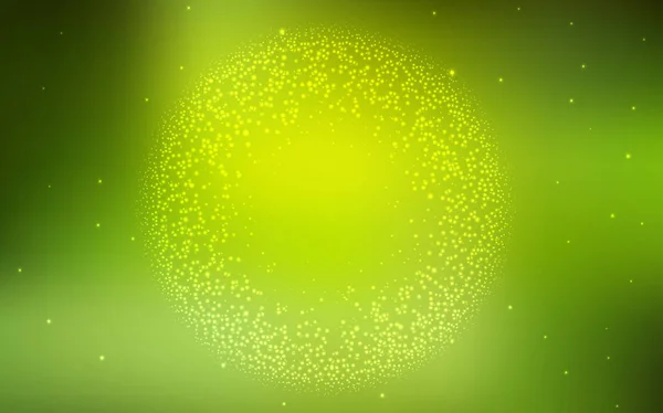 Hellgrüne, gelbe Vektoranordnung mit kosmischen Sternen. — Stockvektor