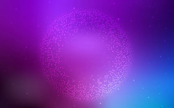 Licht roze, blauwe vector achtergrond met astronomische sterren. — Stockvector