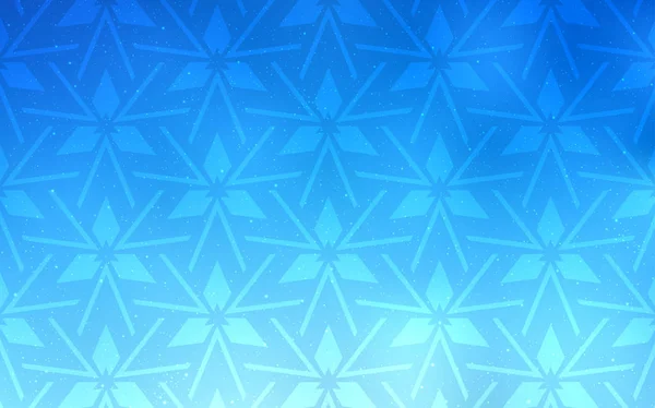 Hellblaue Vektorschablone mit Kristallen, Dreiecken. — Stockvektor