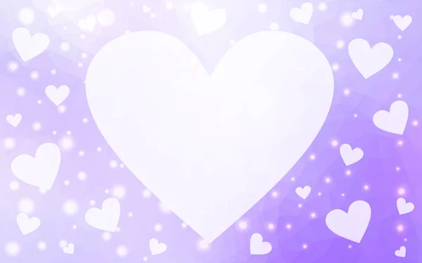 Light Purple vector  template with doodle hearts. — Stock Vector