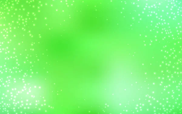 Light Green vector background with astronomical stars. — Stock Vector