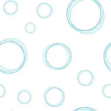 Açık Mavi, Yeşil vektör çevreleri ile sorunsuz şablon.