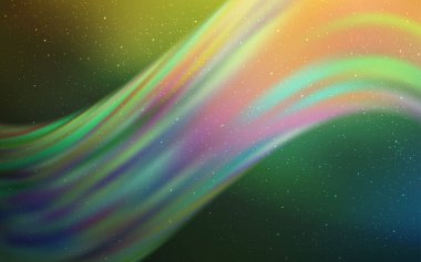 Açık Yeşil, Uzay yıldızları ile Sarı vektör şablonu.