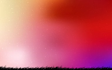 Açık kırmızı, uzay yıldızları ile sarı vektör şablonu.