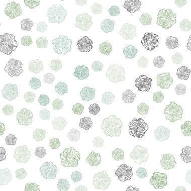 Açık Mavi, Yeşil vektör çiçeklerle zarif şablon.