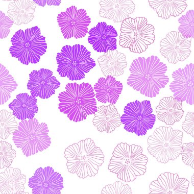 Açık Mor, Pembe vektör dikişsiz soyut zemin çiçeklerle.