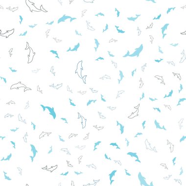 Açık Mavi, Yunuslar ile Yeşil vektör dikişsiz doku.