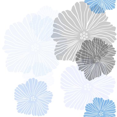 Çiçeklerle Açık Mavi vektör sorunsuz doğal sanat.