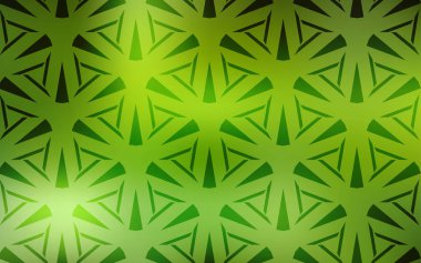 Açık yeşil, çizgileri ve üçgenleri olan sarı vektör düzeni.