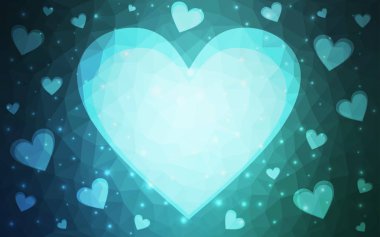 Tatlı kalpli Açık Mavi vektör arka planı.