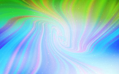 Açık mavi, Samanyolu yıldızlar ile yeşil vektör doku.