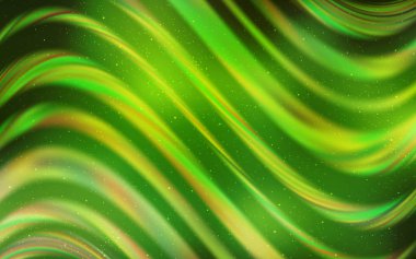 Açık yeşil, galaksi yıldızları ile sarı vektör arka plan.