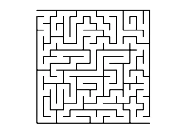 Weißer Vektorhintergrund mit einem schwarzen Labyrinth. — Stockvektor