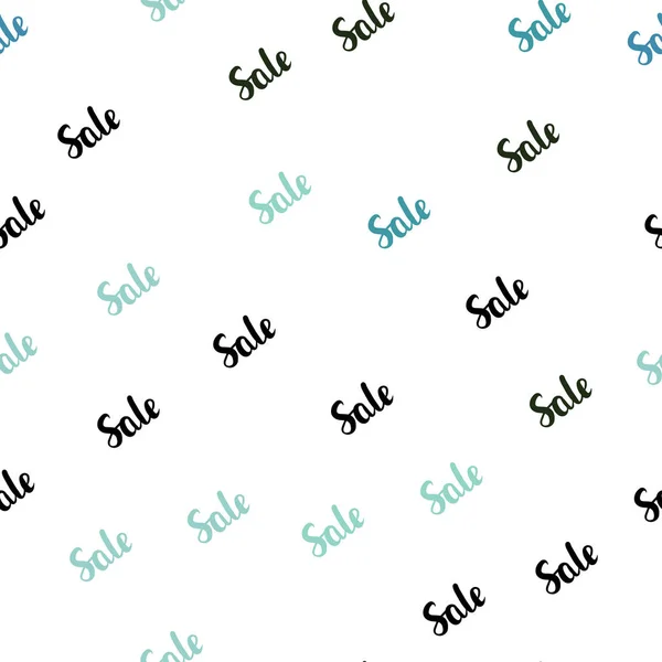 Azul claro, textura sem emenda vetorial verde com a venda de simbols . —  Vetores de Stock