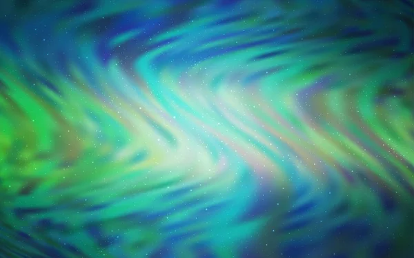 Ανοιχτό μπλε, πράσινο διανυσματικό μοτίβο με αστέρια νυχτερινό ουρανό. — Διανυσματικό Αρχείο