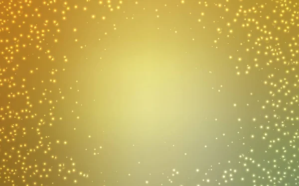 Hellgrüne, gelbe Vektorschablone mit Raumsternen. — Stockvektor