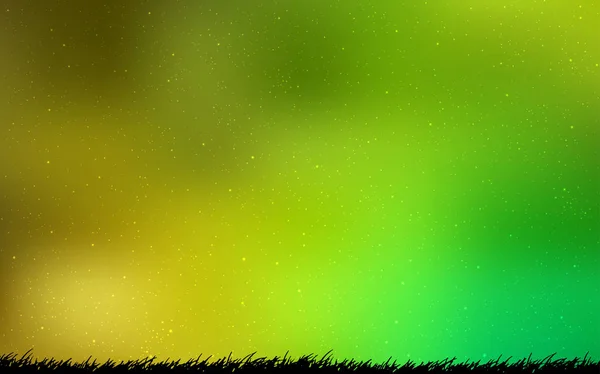 Ανοιχτό πράσινο, κίτρινο διάνυσμα φόντο με αστρονομικά αστέρια. — Διανυσματικό Αρχείο