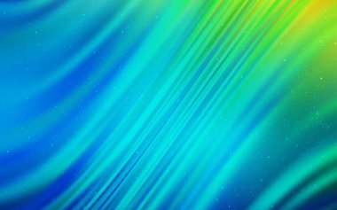 Açık mavi, yeşil vektör şablonu ile uzay yıldızları.