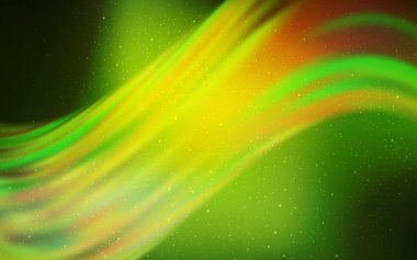 Açık yeşil, galaksi yıldızları ile sarı vektör arka plan.