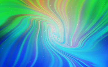 Açık mavi, gece gökyüzü yıldızlar ile yeşil vektör deseni.