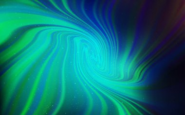 Açık mavi, astronomik yıldızlar ile yeşil vektör arka plan.