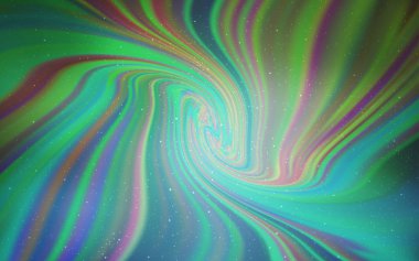 Açık mavi, kozmik yıldızlar ile yeşil vektör düzeni.