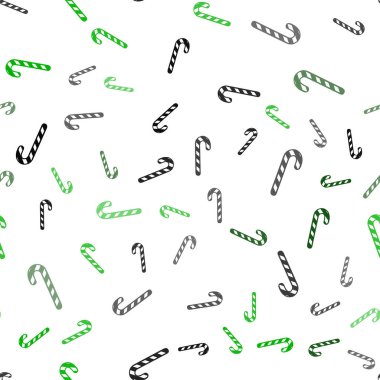 Işık yeşil vektör sorunsuz şablon tatlı Noel sopa ile.