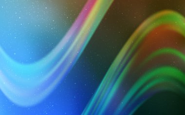 Açık mavi, kozmik yıldızlar ile yeşil vektör düzeni.