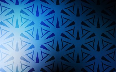 Çizgiler ve üçgenlerle koyu mavi vektör düzeni.